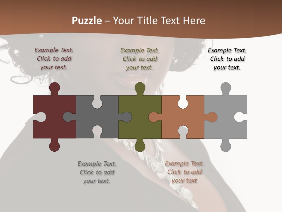 A Woman In A Black Dress Is Posing For A Picture PowerPoint Template