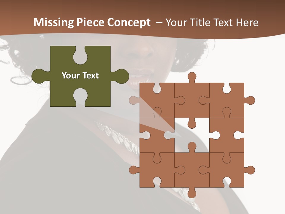 A Woman In A Black Dress Is Posing For A Picture PowerPoint Template