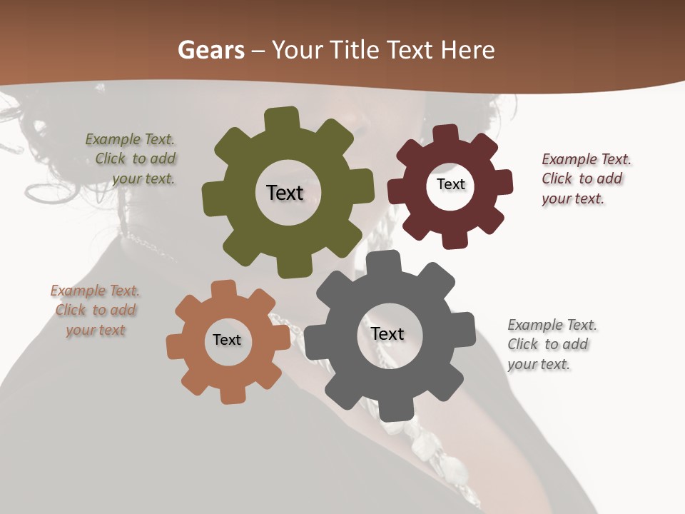 A Woman In A Black Dress Is Posing For A Picture PowerPoint Template