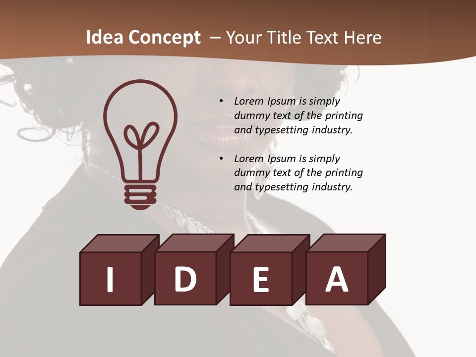 A Woman In A Black Dress Is Posing For A Picture PowerPoint Template