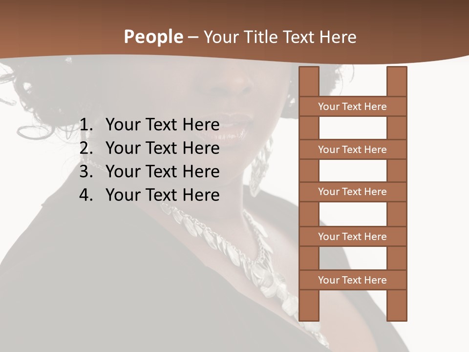 A Woman In A Black Dress Is Posing For A Picture PowerPoint Template