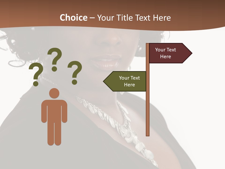 A Woman In A Black Dress Is Posing For A Picture PowerPoint Template