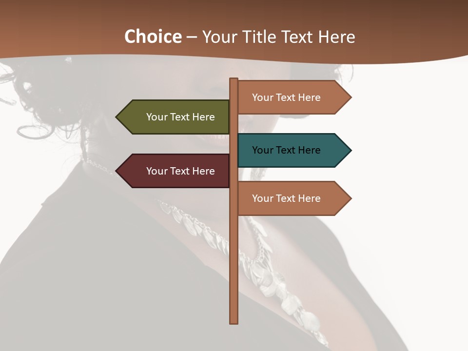 A Woman In A Black Dress Is Posing For A Picture PowerPoint Template