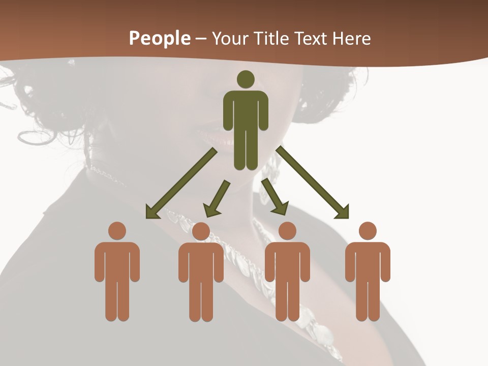 A Woman In A Black Dress Is Posing For A Picture PowerPoint Template