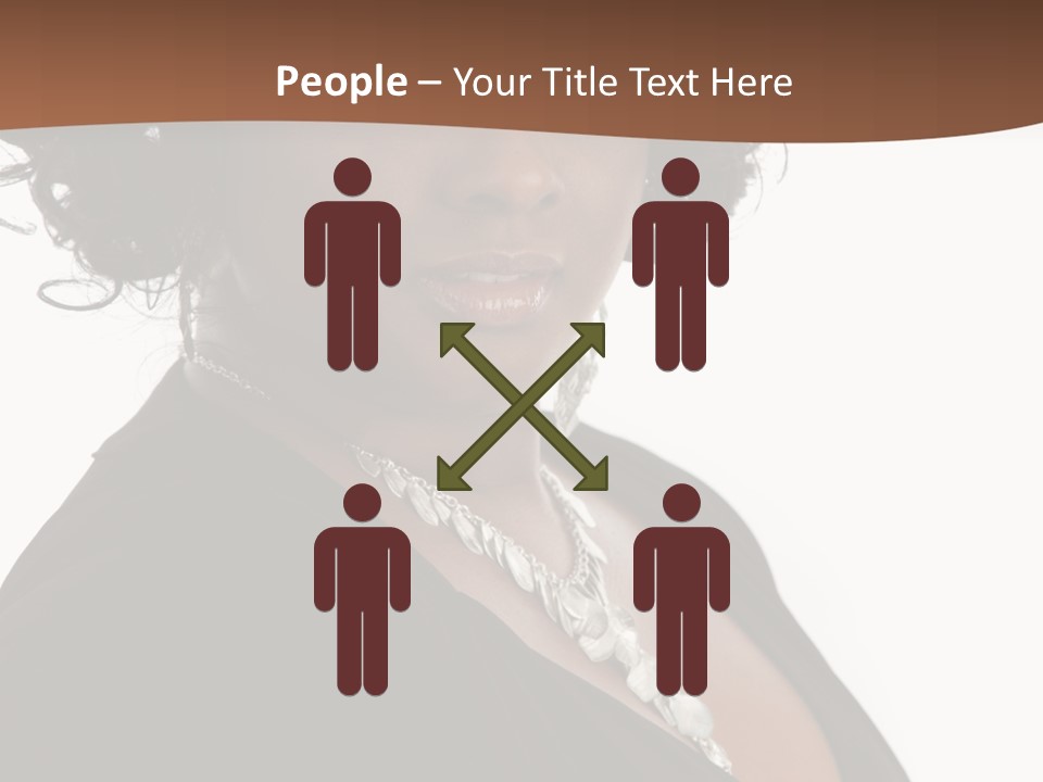 A Woman In A Black Dress Is Posing For A Picture PowerPoint Template