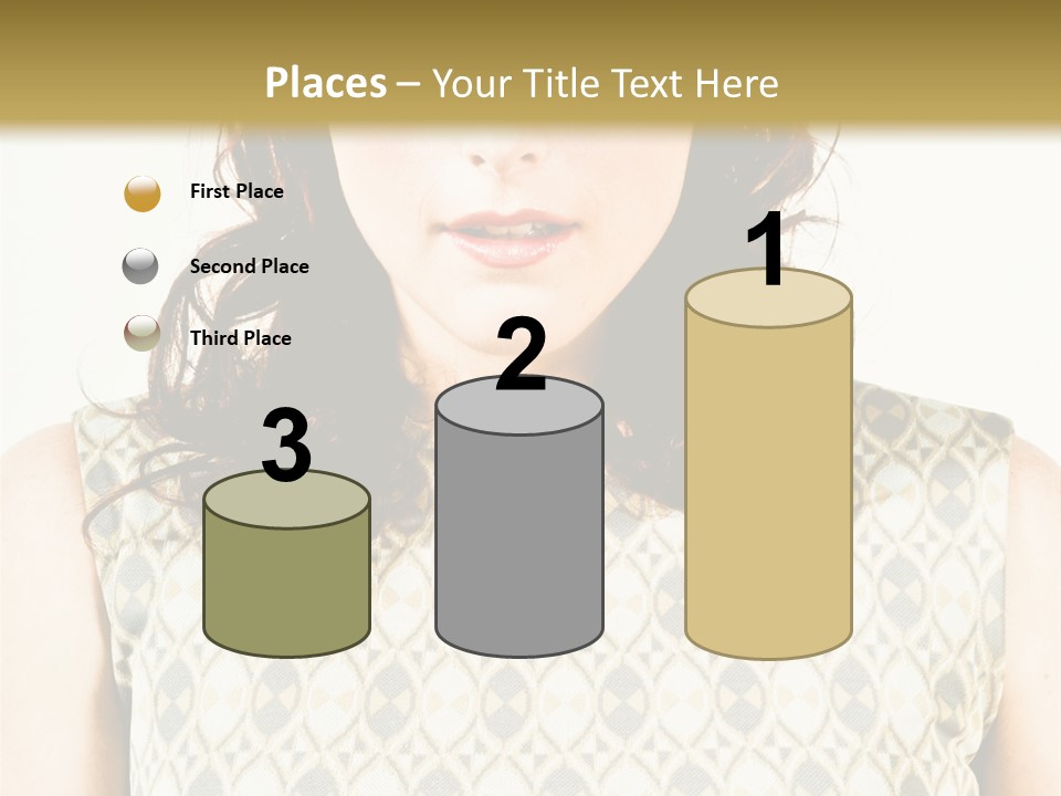 A Woman In A Dress Is Looking At The Camera PowerPoint Template