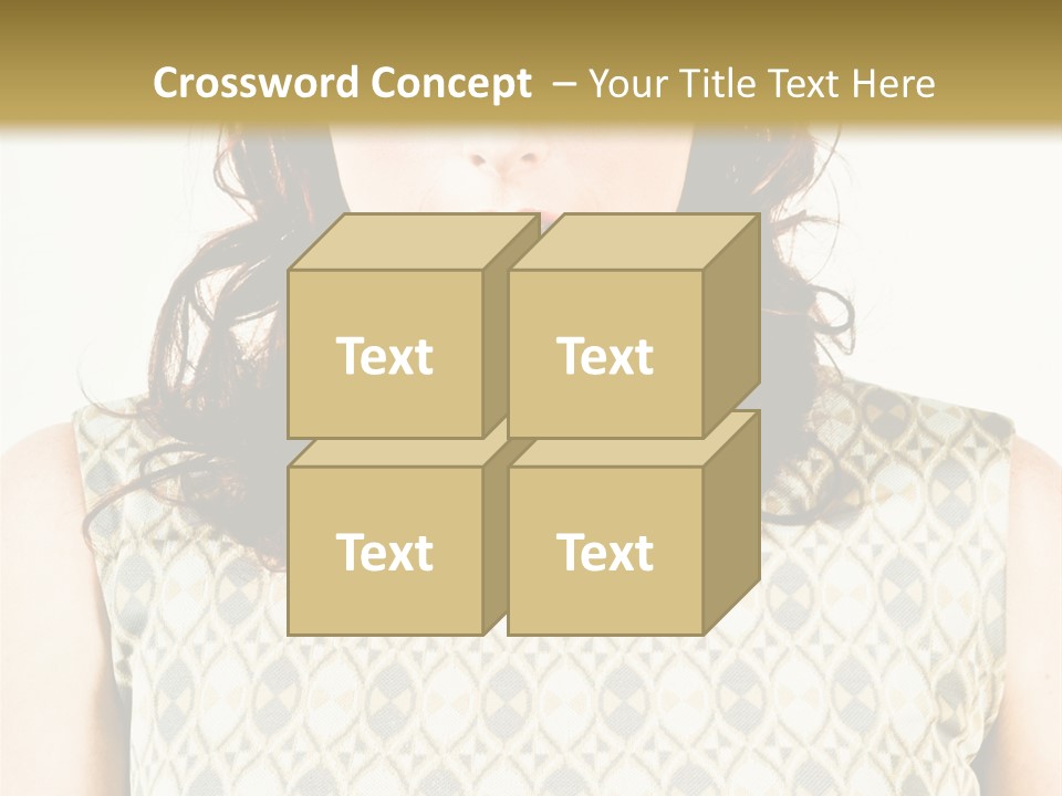 A Woman In A Dress Is Looking At The Camera PowerPoint Template