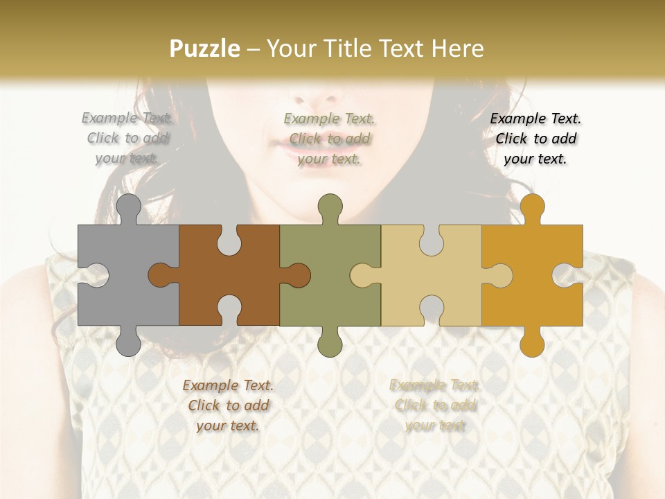 A Woman In A Dress Is Looking At The Camera PowerPoint Template