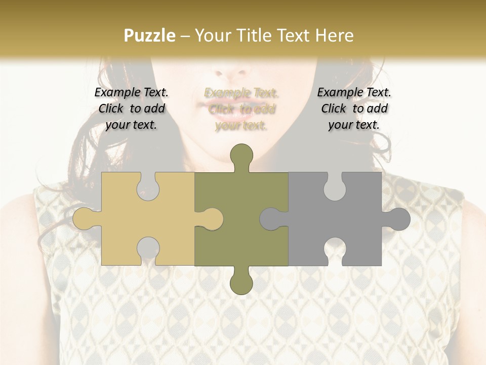 A Woman In A Dress Is Looking At The Camera PowerPoint Template