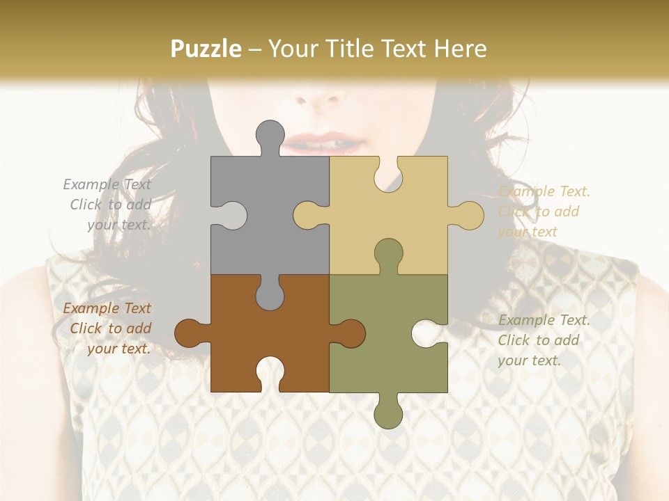 A Woman In A Dress Is Looking At The Camera PowerPoint Template