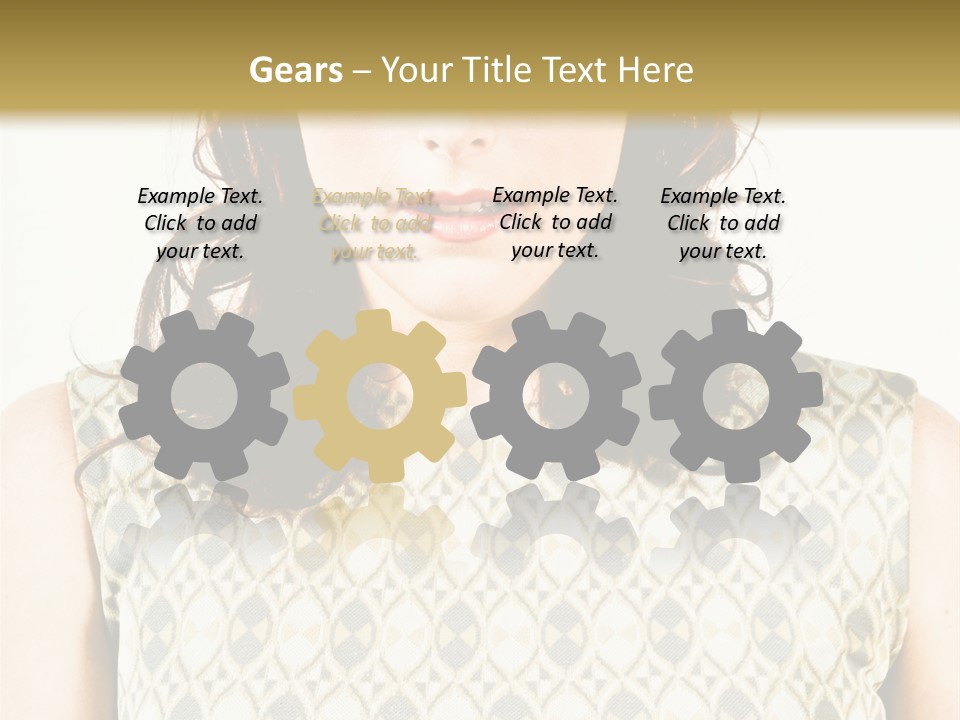 A Woman In A Dress Is Looking At The Camera PowerPoint Template