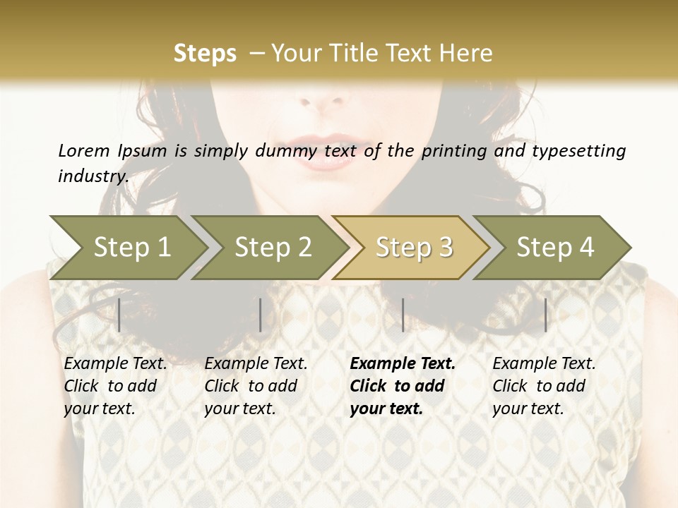 A Woman In A Dress Is Looking At The Camera PowerPoint Template