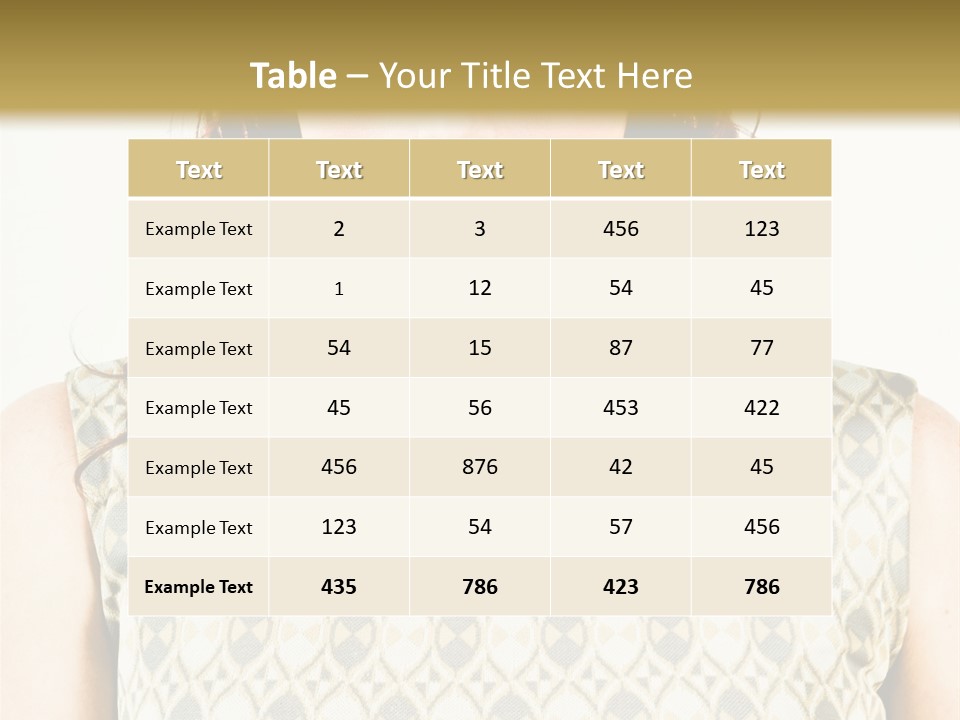 A Woman In A Dress Is Looking At The Camera PowerPoint Template