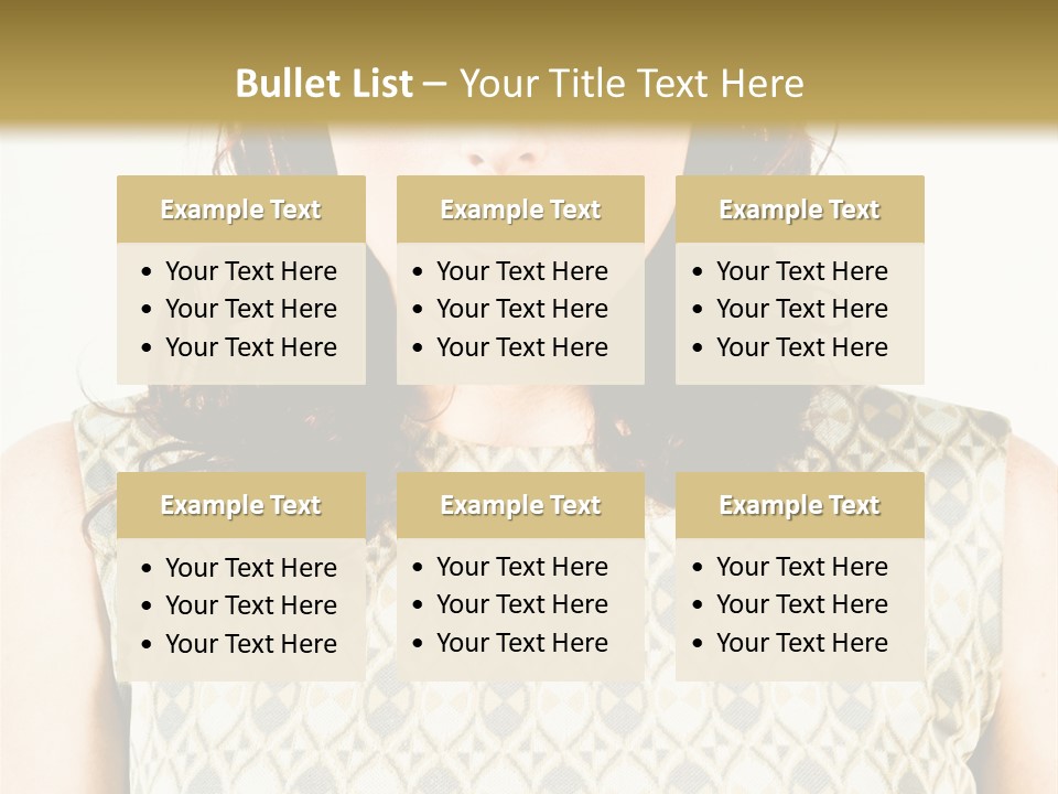 A Woman In A Dress Is Looking At The Camera PowerPoint Template