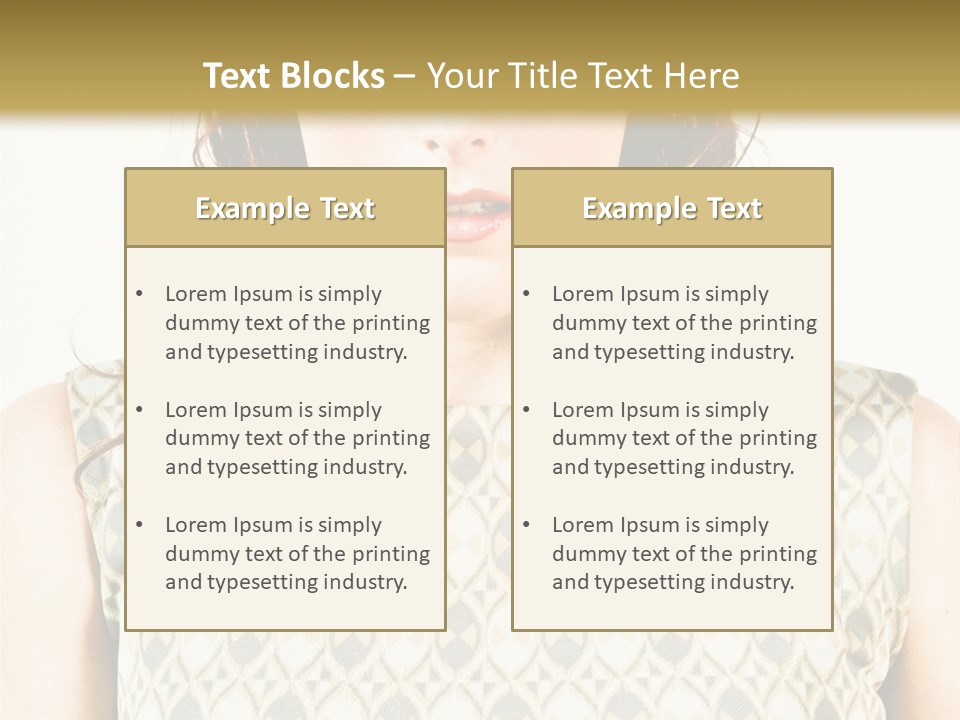 A Woman In A Dress Is Looking At The Camera PowerPoint Template