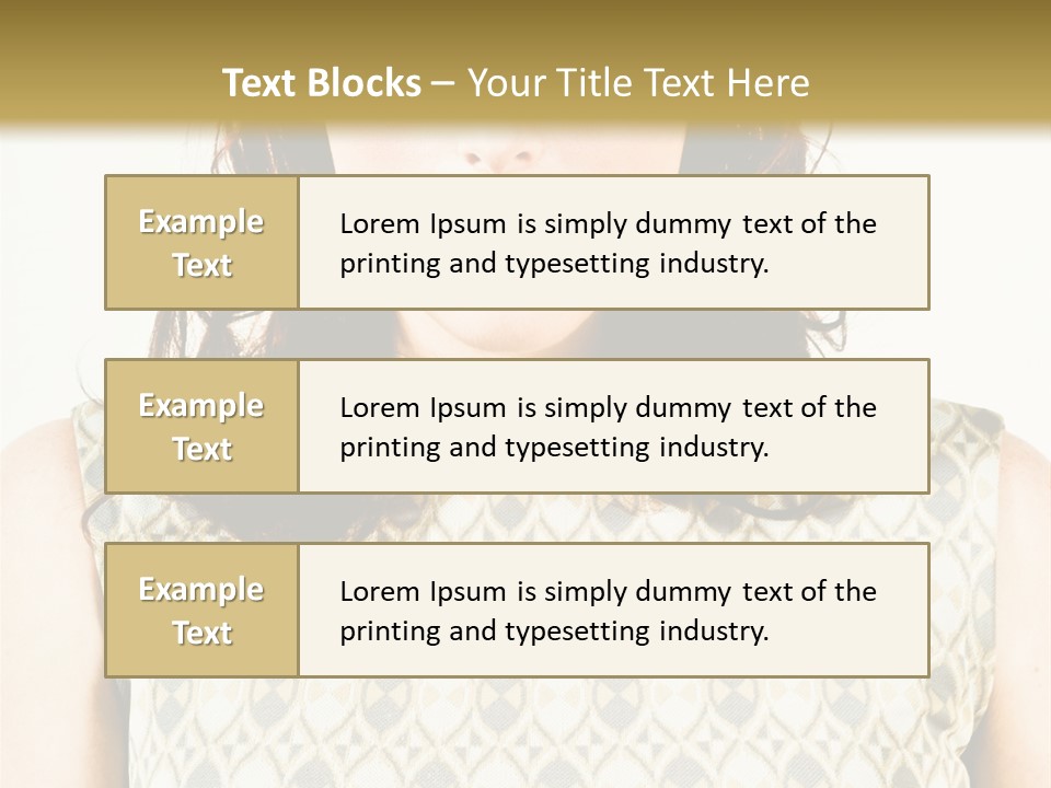 A Woman In A Dress Is Looking At The Camera PowerPoint Template