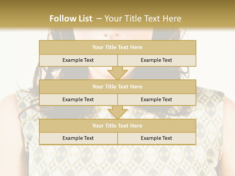 A Woman In A Dress Is Looking At The Camera PowerPoint Template
