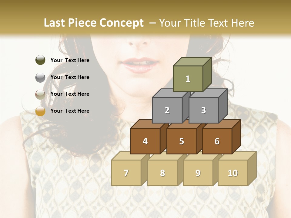 A Woman In A Dress Is Looking At The Camera PowerPoint Template