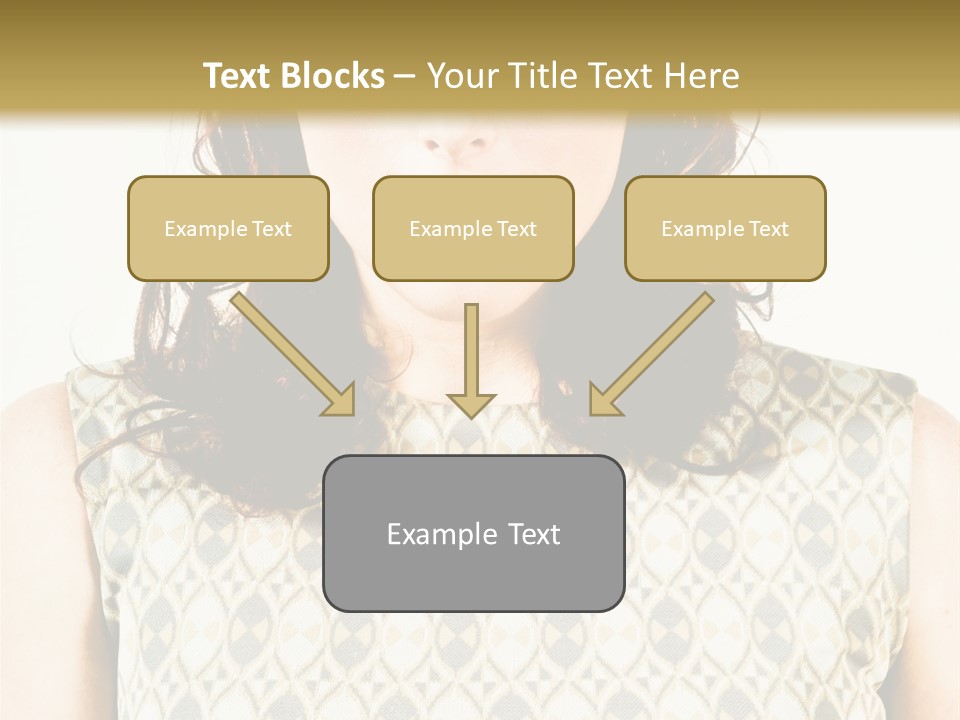 A Woman In A Dress Is Looking At The Camera PowerPoint Template