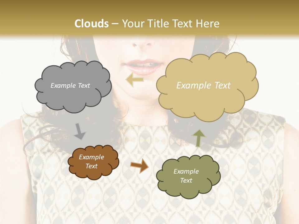 A Woman In A Dress Is Looking At The Camera PowerPoint Template