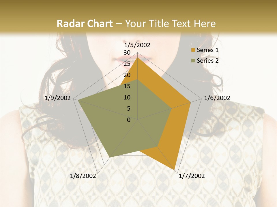 A Woman In A Dress Is Looking At The Camera PowerPoint Template