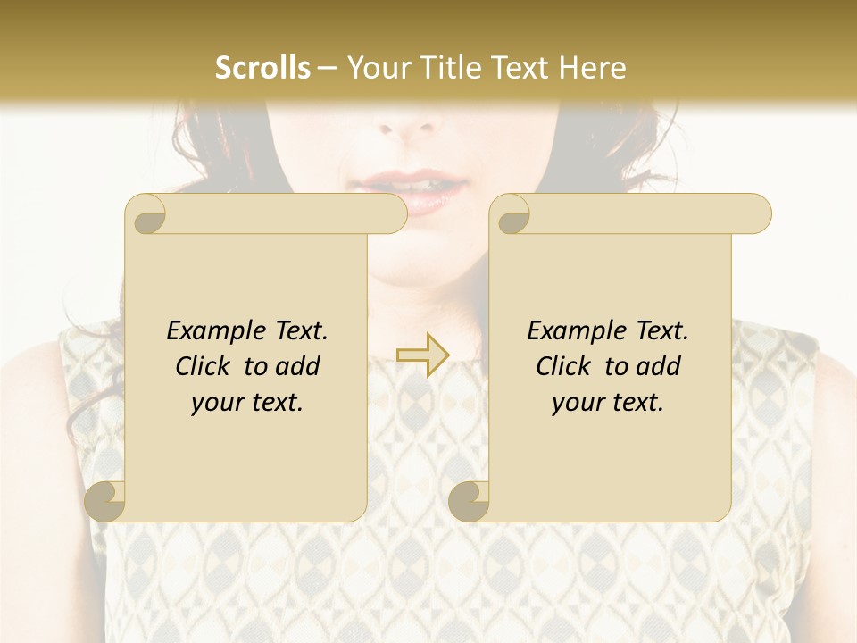 A Woman In A Dress Is Looking At The Camera PowerPoint Template