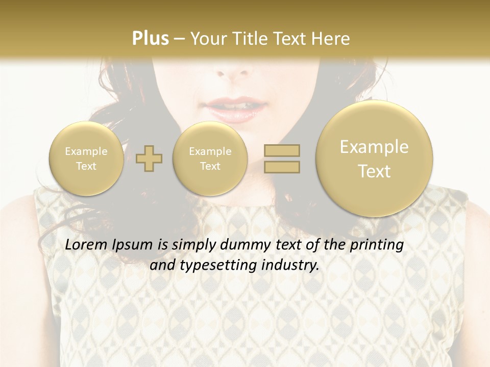 A Woman In A Dress Is Looking At The Camera PowerPoint Template