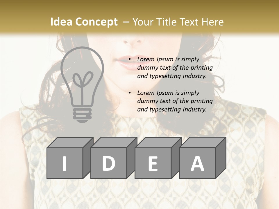 A Woman In A Dress Is Looking At The Camera PowerPoint Template