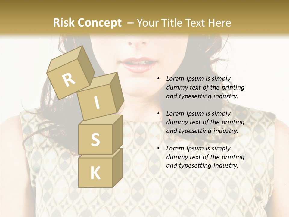 A Woman In A Dress Is Looking At The Camera PowerPoint Template