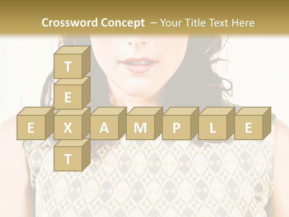 A Woman In A Dress Is Looking At The Camera PowerPoint Template