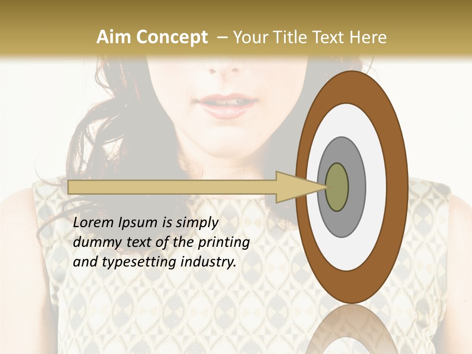 A Woman In A Dress Is Looking At The Camera PowerPoint Template