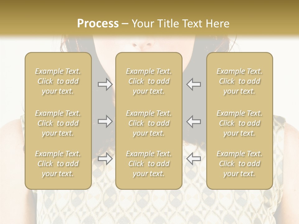 A Woman In A Dress Is Looking At The Camera PowerPoint Template