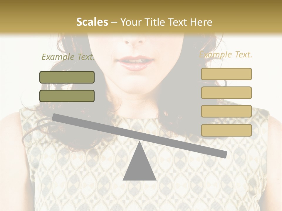 A Woman In A Dress Is Looking At The Camera PowerPoint Template