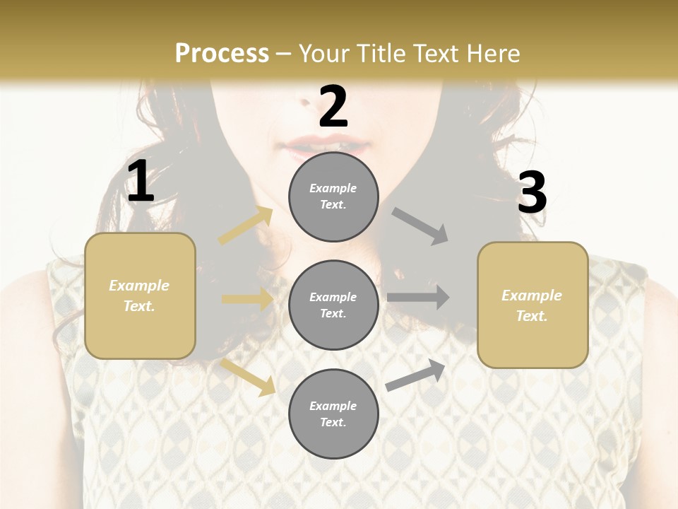 A Woman In A Dress Is Looking At The Camera PowerPoint Template