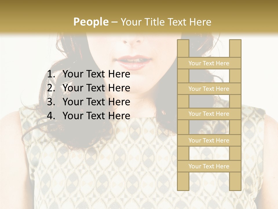 A Woman In A Dress Is Looking At The Camera PowerPoint Template