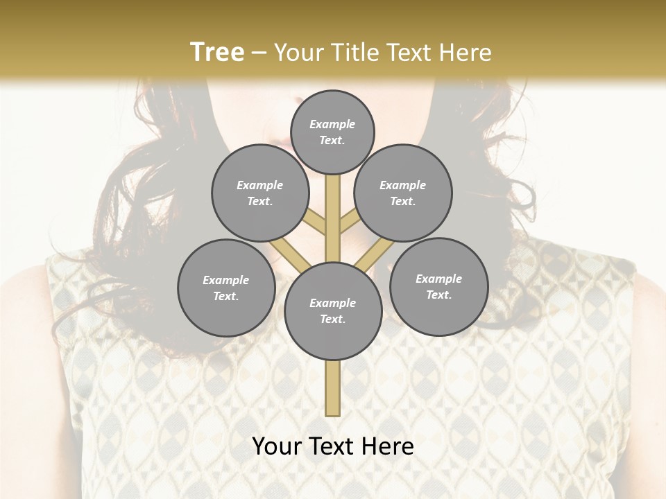 A Woman In A Dress Is Looking At The Camera PowerPoint Template