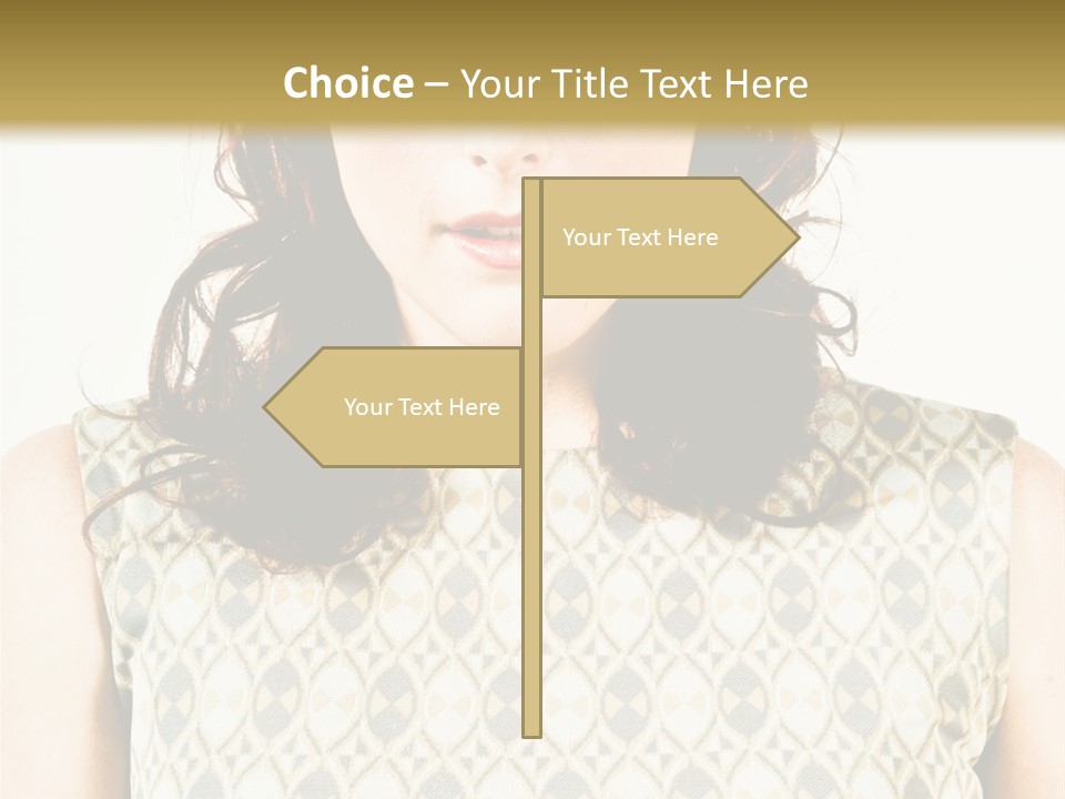 A Woman In A Dress Is Looking At The Camera PowerPoint Template