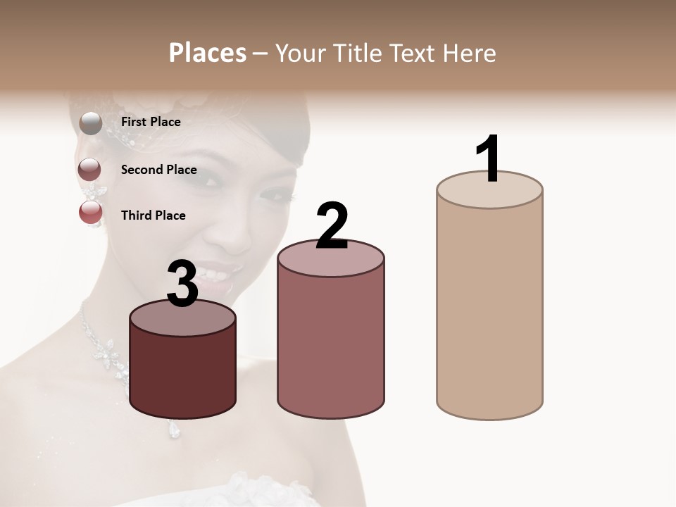 A Woman In A Wedding Dress With A Flower In Her Hair PowerPoint Template