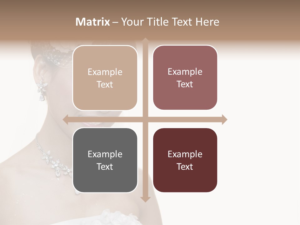 A Woman In A Wedding Dress With A Flower In Her Hair PowerPoint Template