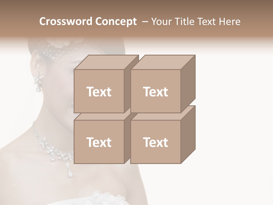 A Woman In A Wedding Dress With A Flower In Her Hair PowerPoint Template