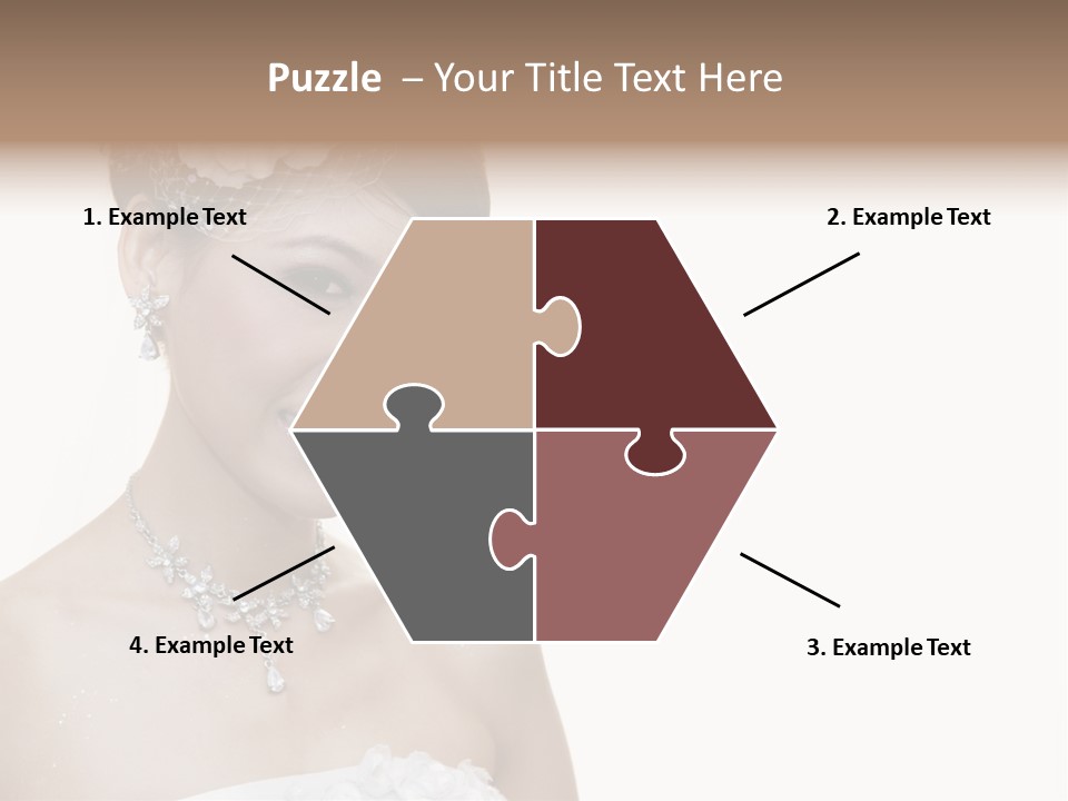 A Woman In A Wedding Dress With A Flower In Her Hair PowerPoint Template