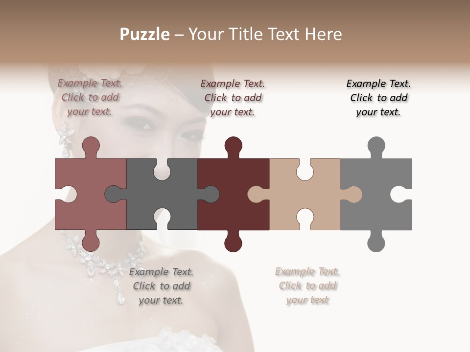 A Woman In A Wedding Dress With A Flower In Her Hair PowerPoint Template