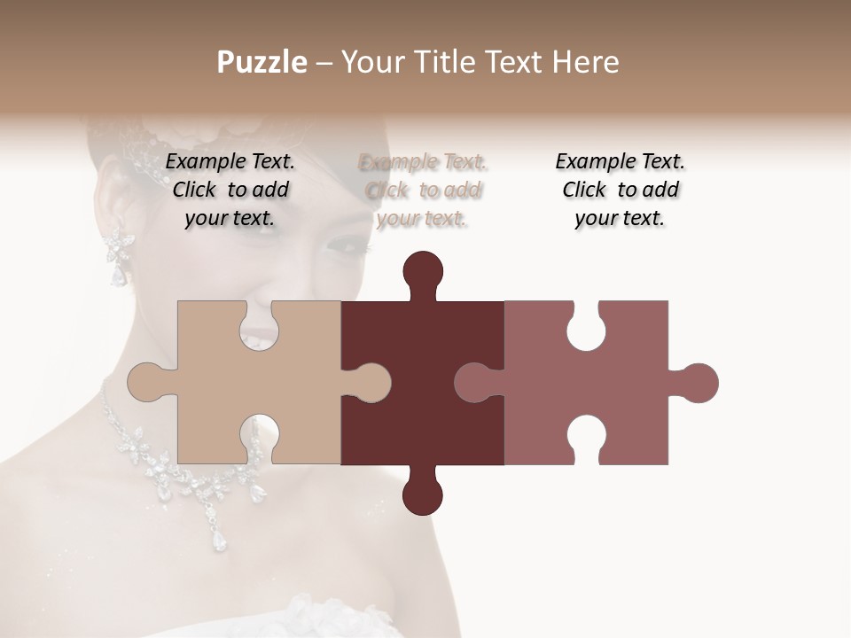 A Woman In A Wedding Dress With A Flower In Her Hair PowerPoint Template