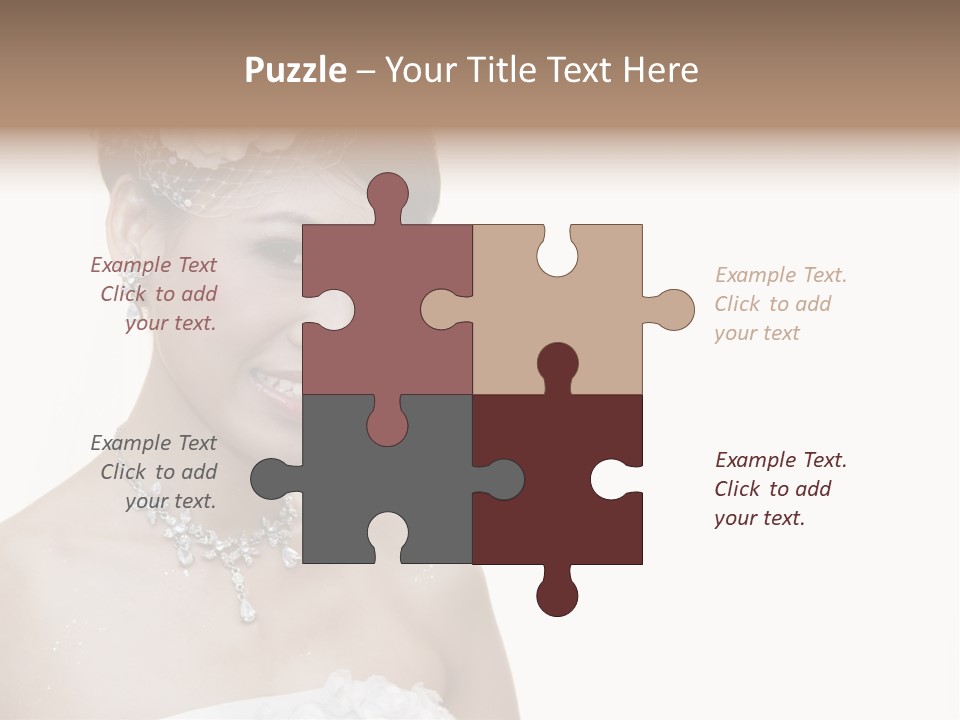 A Woman In A Wedding Dress With A Flower In Her Hair PowerPoint Template