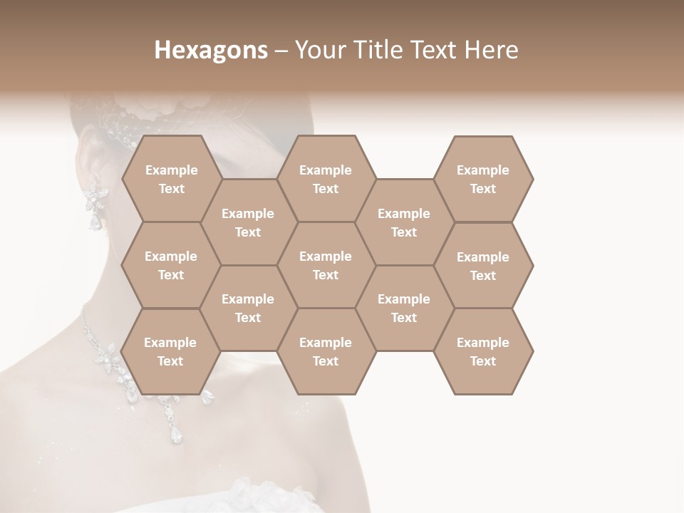 A Woman In A Wedding Dress With A Flower In Her Hair PowerPoint Template