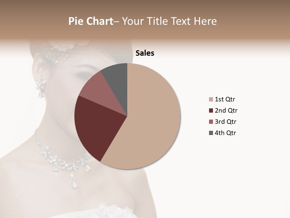A Woman In A Wedding Dress With A Flower In Her Hair PowerPoint Template