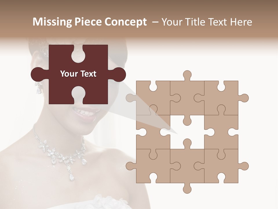 A Woman In A Wedding Dress With A Flower In Her Hair PowerPoint Template