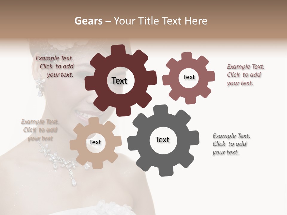 A Woman In A Wedding Dress With A Flower In Her Hair PowerPoint Template