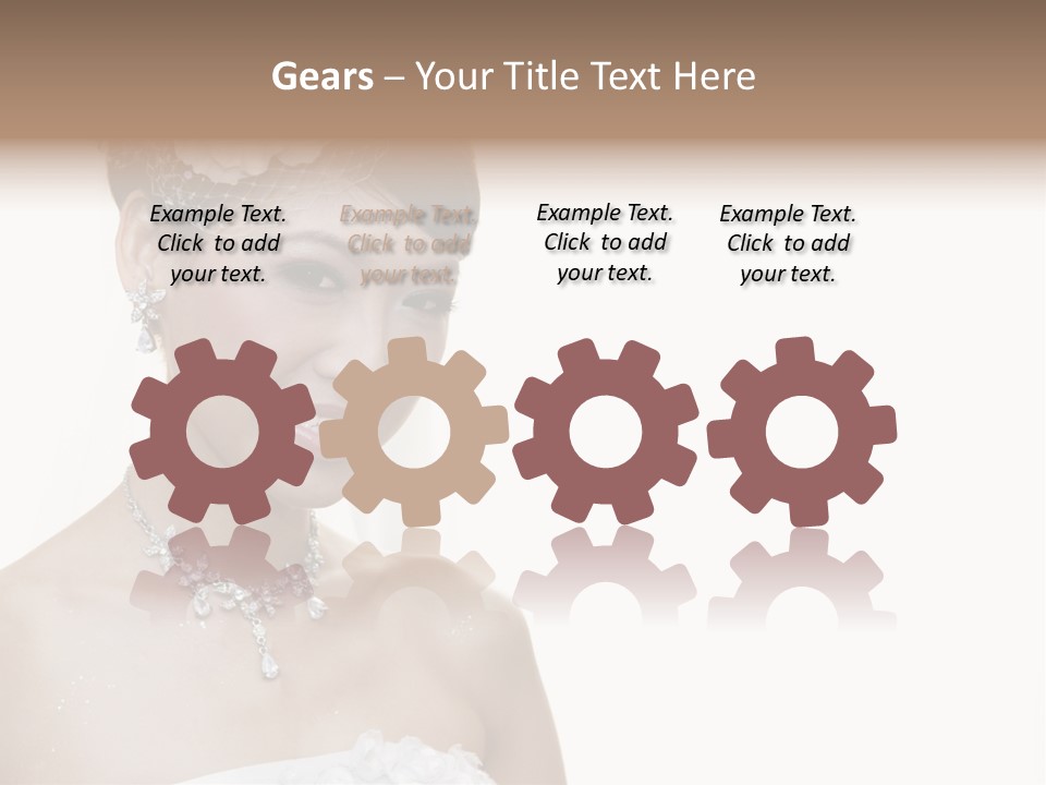 A Woman In A Wedding Dress With A Flower In Her Hair PowerPoint Template