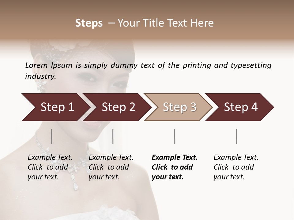 A Woman In A Wedding Dress With A Flower In Her Hair PowerPoint Template